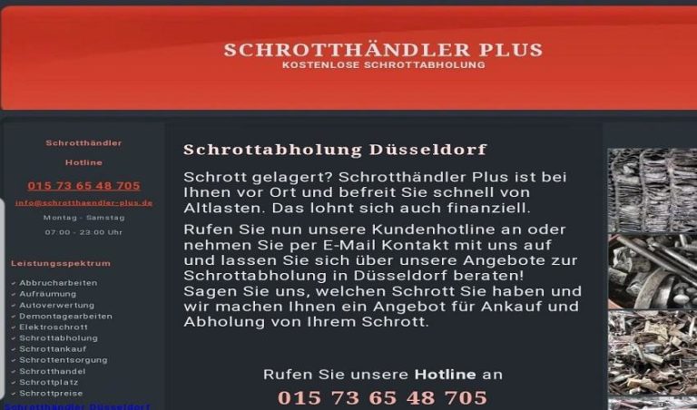 Wir Holen Ihre Schrott kostenlos ab in Düsseldorf und Umgebung