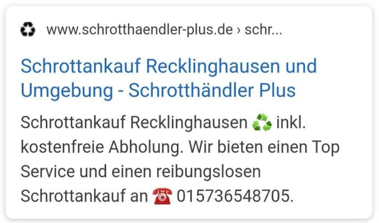 Schrottankauf Recklinghausen zahlen wir gute Preise _Mit der Schrottankauf_plus