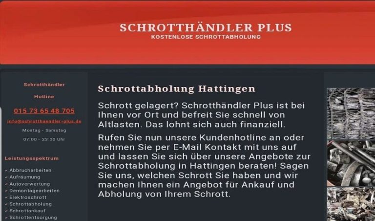 Schrottabholung in Hattingen durch_Schrotthändler-Plus