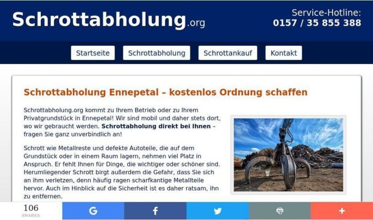 Schrott abholen lassen – Schrottabholung in Ennepetal