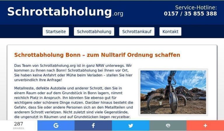 Die kostenlose Schrottabholung in Bonn