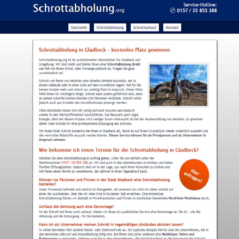 Schrottabholung in Gladbeck holt Ihren Altmetallschrott ab