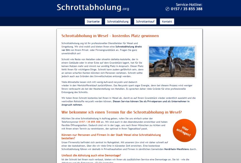 Das Team von Schrottabholung.org hilft bei der Demontage – Schrottabholung in Wesel