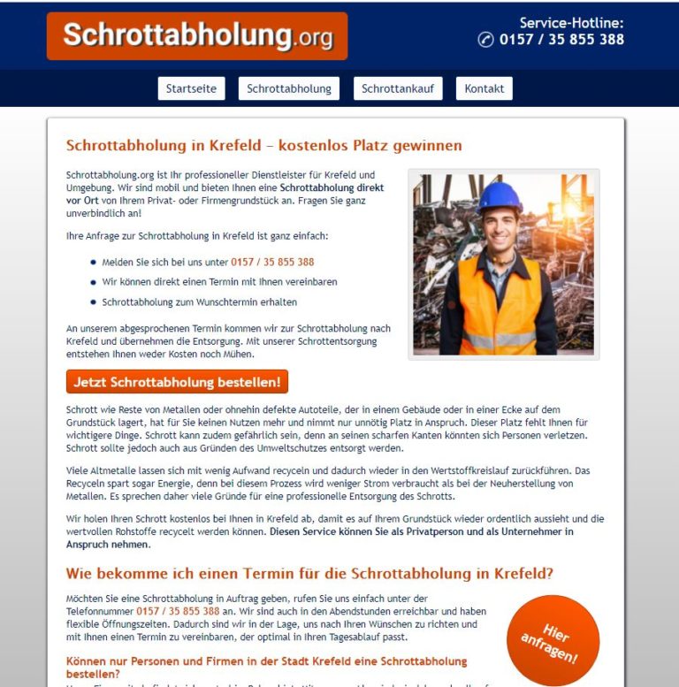 Schrottabholung Krefeld – Ihr Partner, wenn es um Schrott geht