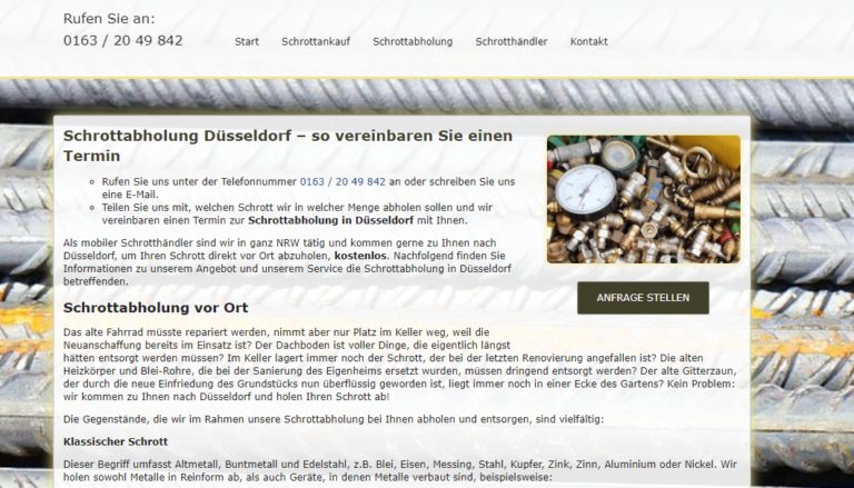 Schrottabholung Düsseldorf – Der Demontierte Schrott Wird Von Uns Fachgerecht Dem Verwertungs-Und Recyclingsystem