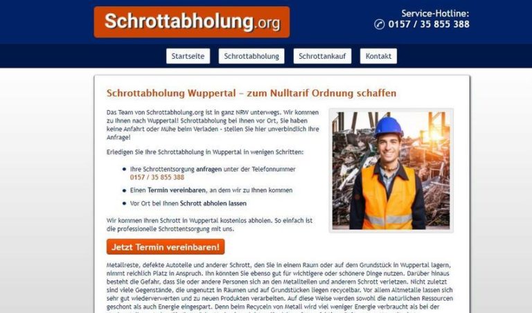 Die Schrottabholung Wuppertal holt Ihren Altmetallschrott ab