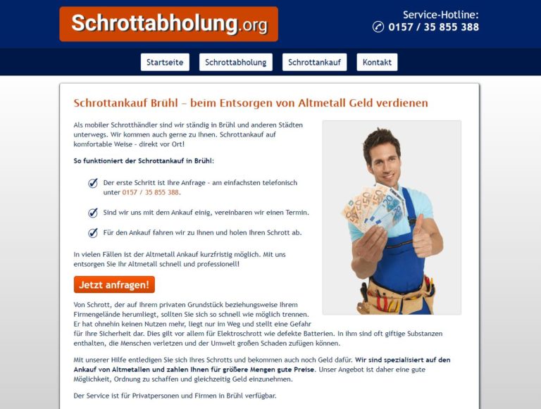 Der Schrottankauf Brühl holt Schrott kostenlos beim Kunden ab