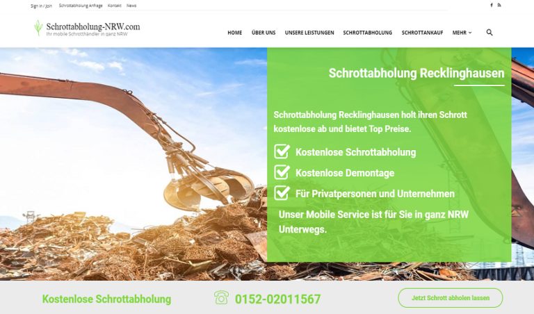 Schrottabholung Recklinghausen, kostenlos Schrott entsorgen