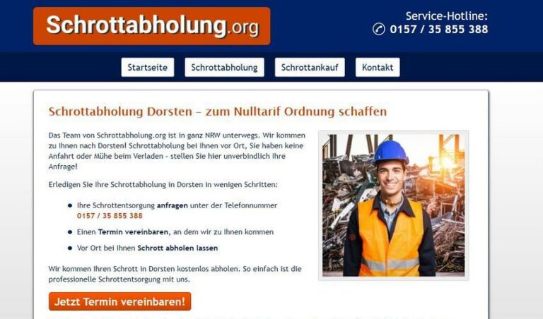 Schrottabholung Dorsten – Ordentliche Entsorgung von Altmetallen