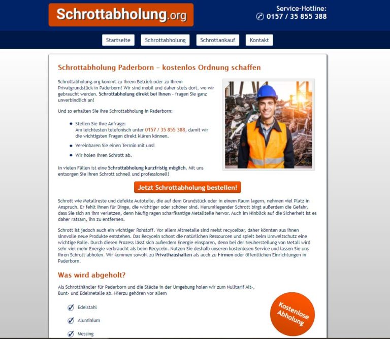 Schrottabholung Paderborn – unterwegs in ganz NRW