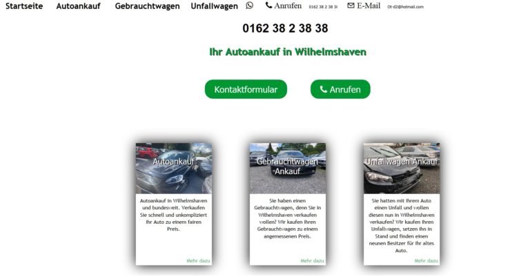 Auto verkaufen in ihrer Stadt zum Höchstpreis. Kostenlose Abholung in über all. Bei „ot-autoankauf.de“