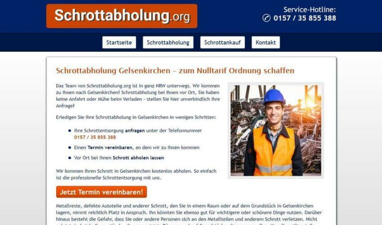 Schrottabholung Gelsenkirchen – rund um die Uhr erreichbar!