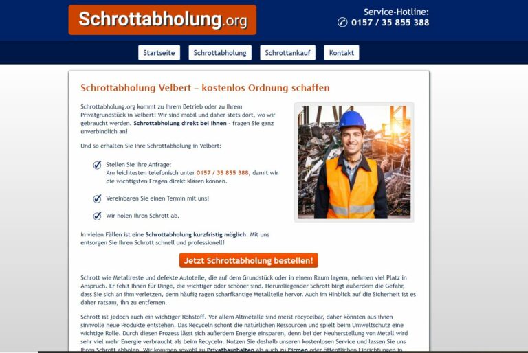 Die Schrottabholung in Velbert arbeitet hochprofessionell, um Ressourcen dem Rohstoff-Kreislauf verlustfrei wieder zuzuführen