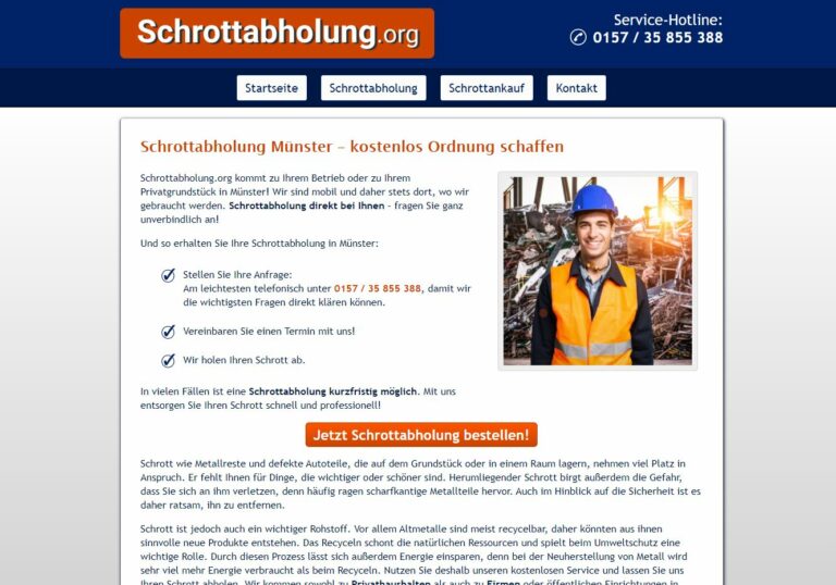 Schrottabholung in Münster für Firmenkunden und Privatkunden