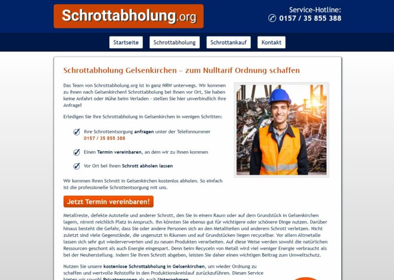 In Gelsenkirchen der mobile Schrotthändler holt Altmetallschrott beim Kunden ab