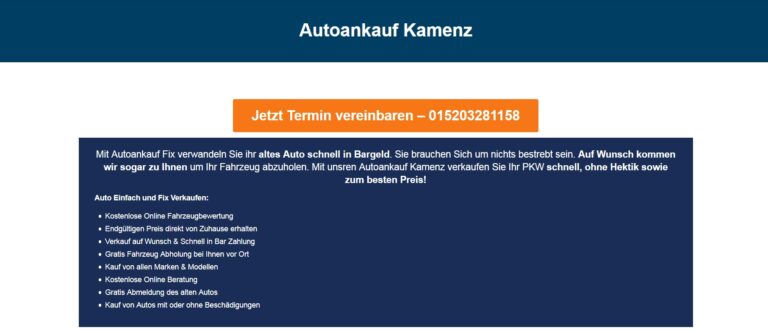 Sie suchen einen seriösen Autohändler? Mit dem Autoankauf Kamenz haben Sie ihn gefunden