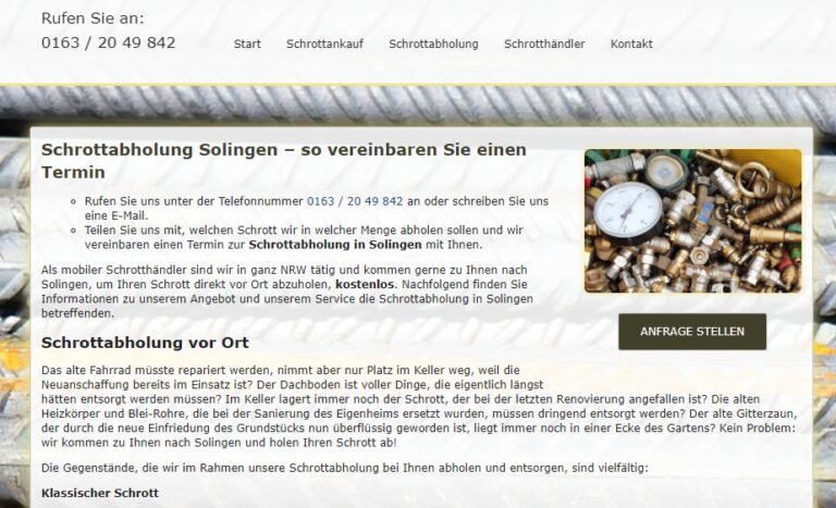 Schrottabholung Solingen: Fahrende Schrotthändler aus Solingen nehmen alles mit
