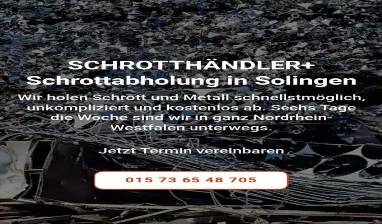 Schrottabholung Solingen für die Kunden kostenlos ihren Metallschrott abholen zu lassen