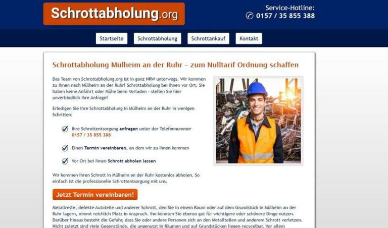 Schrottabholung in Mülheim an der Ruhr bietet diesen komfortablen Service an