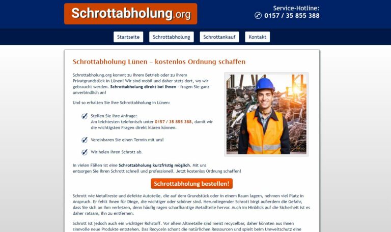 Schrotthändler Lünen: Wir entsorgen Ihren Schrott Privat und Gewerbe Schrottabholung Lünen Altmetall, Haushaltsschrott oder Kfz-Schrott mühelos entsorgen mit top Service