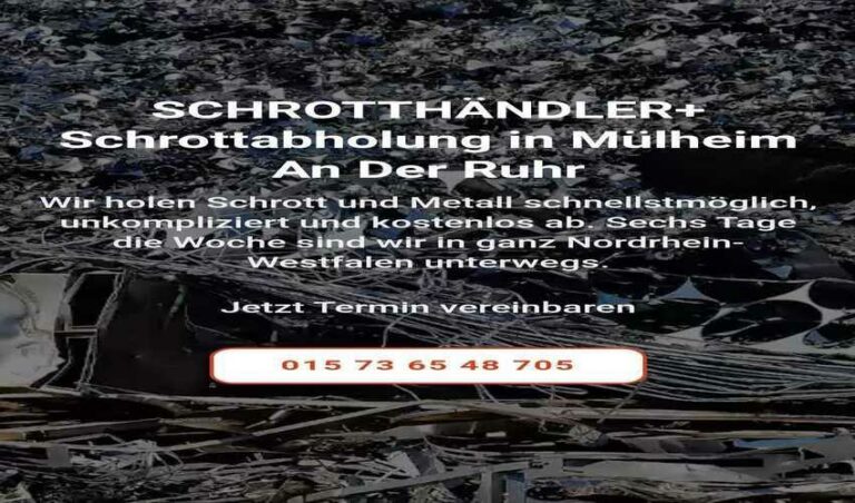 Die Schrottabholung in Mülheim an der Ruhr und das Ruhrgebiet bietet die kostenlose Abholung von Altmetallschrott