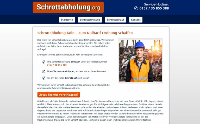 Schrotthändler in Bochum: Kostenlose Schrott und Metallentsorgung