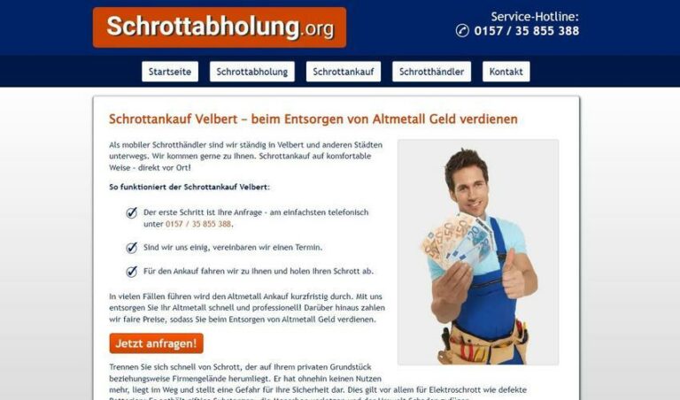 Schrottankauf Velbert: Brauchen Sie Hilfe beim Entsorgen (Schrott und Metall) dann rufen Sie uns jederzeit an