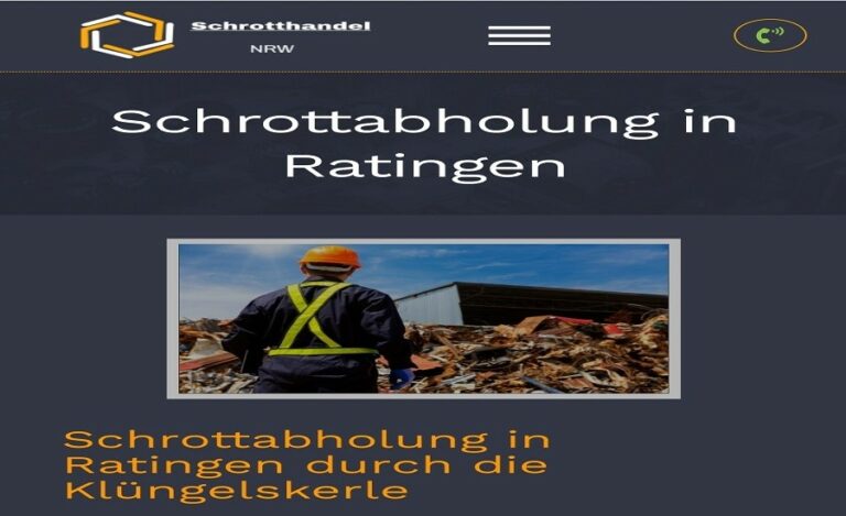 Schrottabholung Ratingen Entsorgung über einen professionellen Schrotthändler