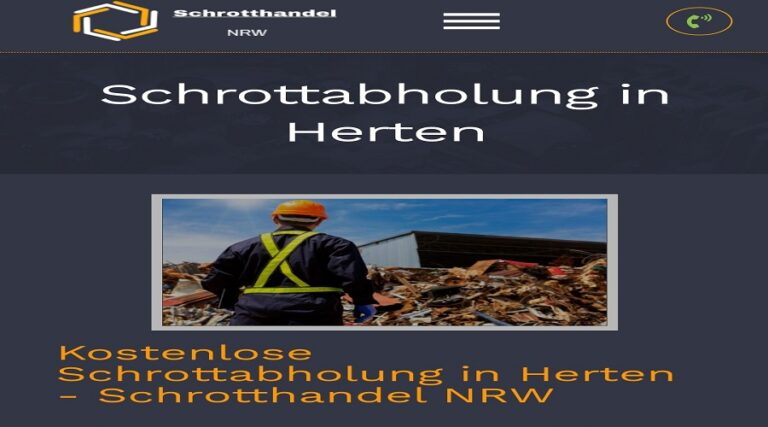 kostenlose Schrottabholung Herten durch unseren mobile Schrotthändler