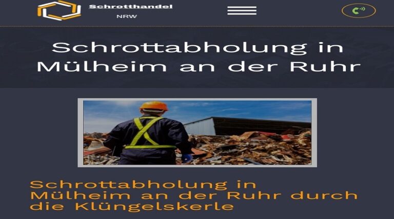 Unkomplizierte und schnelle kostenlose Schrottabholung Mülheim an der Ruhr