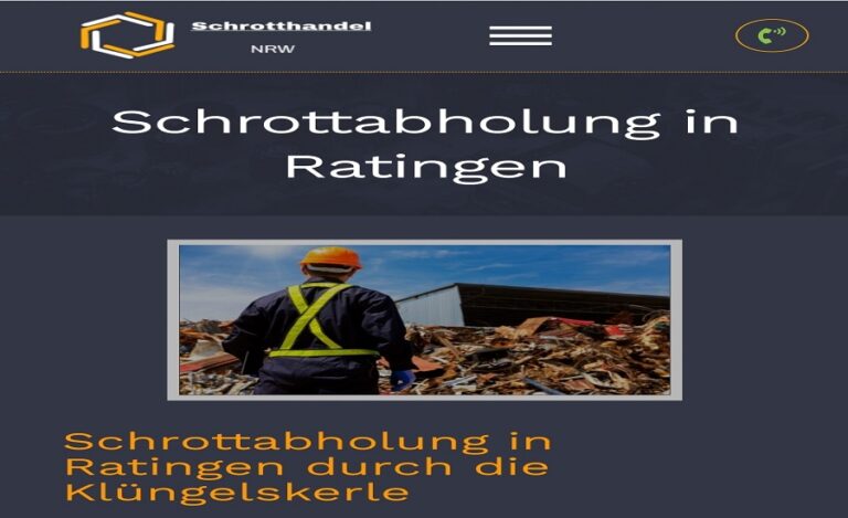 Schrottabholung und Entsorgung in Ratingen – kostenlos und professionellen Schrotthändler