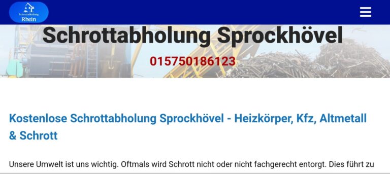 Anders als viele andere lokale Schrotthändler holen die mobilen Schrottabholung in Sprockhövel