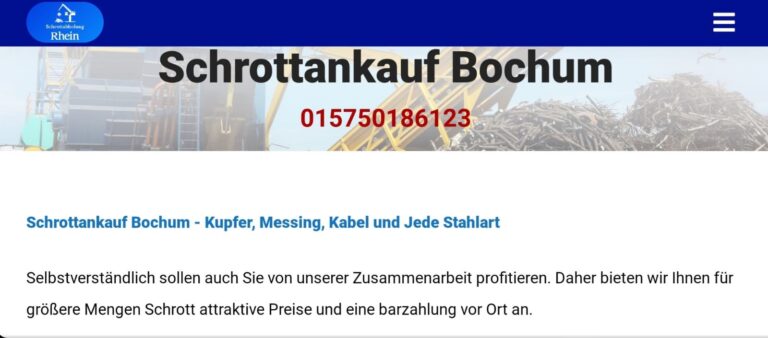 Mit Schrottankauf Bochum – machen Sie Ihr Schrott zu Bargeld