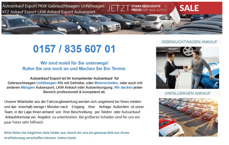 Gebrauchtwagen über den privaten Automarkt zu verkaufen? Oder direktverkauf an Autoankauf Bielefeld