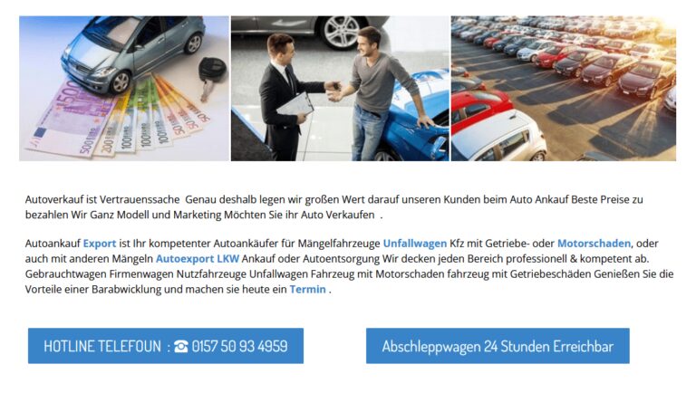 Gute Kondition für die Verkäufer eines Autos bei Autoankauf in Pforzheim