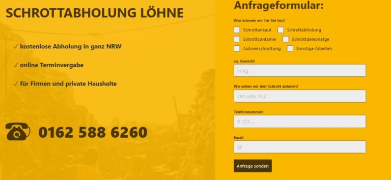 So funktioniert die kostenlose Schrottabholung in Lüdenscheid