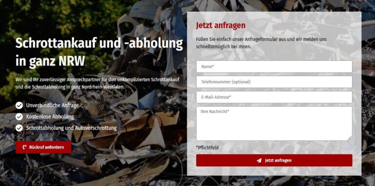 Schrottabholung Goch bietet kostenlosen Service für alle Kunden in der Schrott-Recycling-Branche